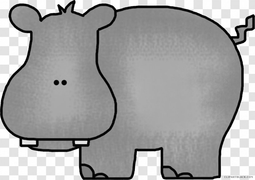 Hippopotamus Clip Art Image Vector Graphics Free Content - Horse Like Mammal - Hippooutline Transparent PNG