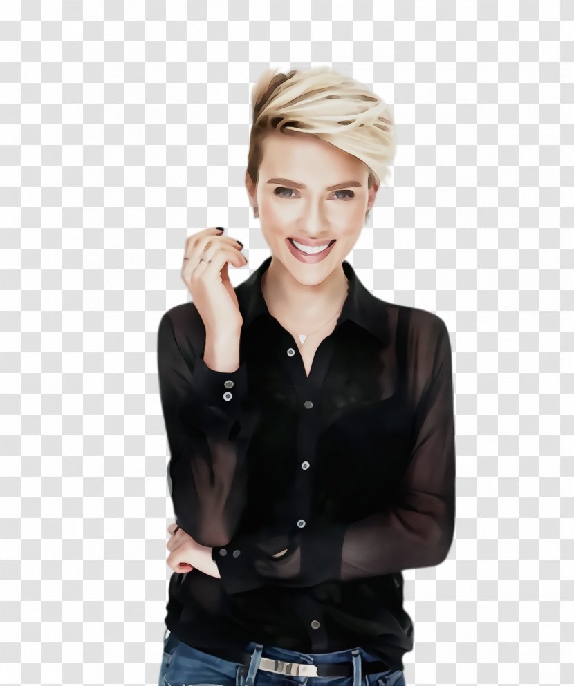 Cartoon Microphone - Scarlett Johansson - Smile Top Transparent PNG