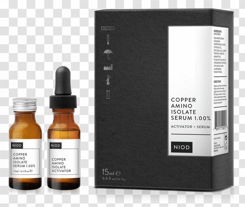 NIOD Copper Amino Isolate Serum 1% Peptide GHK-Cu Multi-Molecular Hyaluronic Complex Hydration Vaccine - Tripeptide Transparent PNG