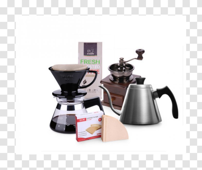 Espresso Brewed Coffee Cafe Coffeemaker - Moka Pot - Hand Grinding Transparent PNG