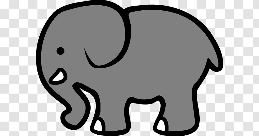 Clip Art - Black - African Elephant Transparent PNG