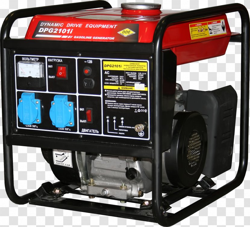 Electric Generator Engine-generator Power Inverters Singly-fed Machine Petrol Engine - Enginegenerator Transparent PNG