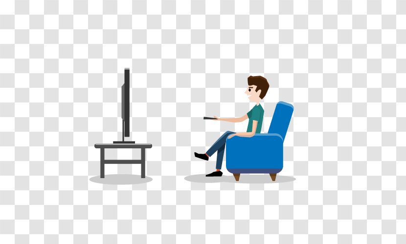 Zhejiang Television Home Automation - Furniture - Vector Man Watching TV Transparent PNG