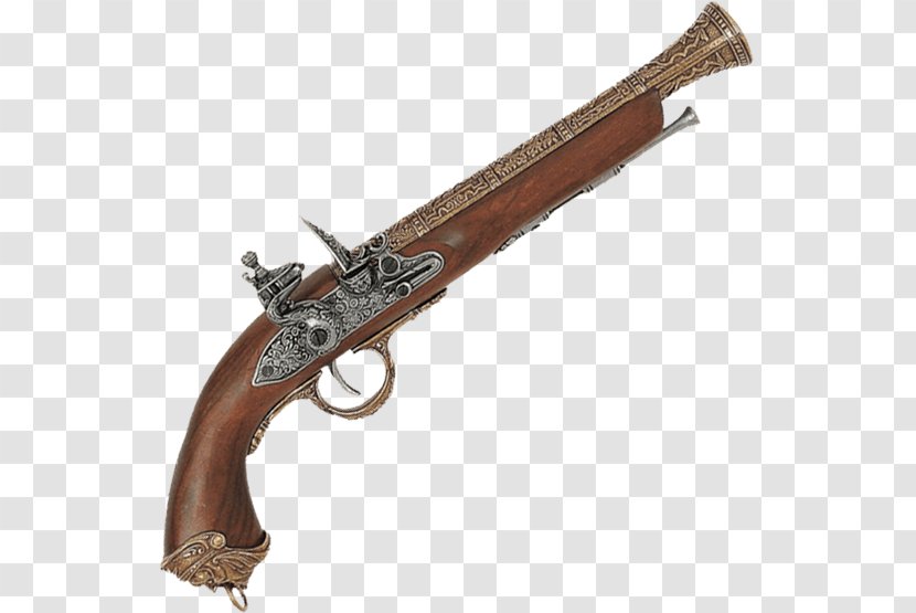 Trigger Revolver Flintlock Pistol Firearm - Cartoon - Weapon Transparent PNG