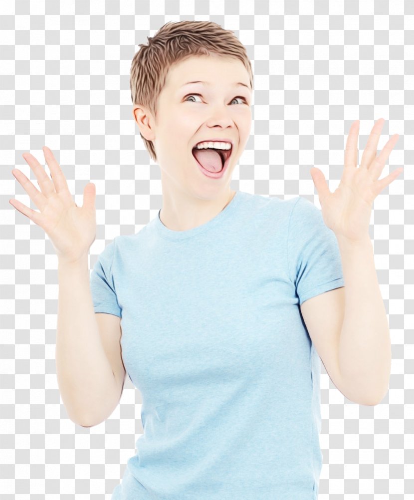 Woman Happy - Finger - Jaw Ear Transparent PNG