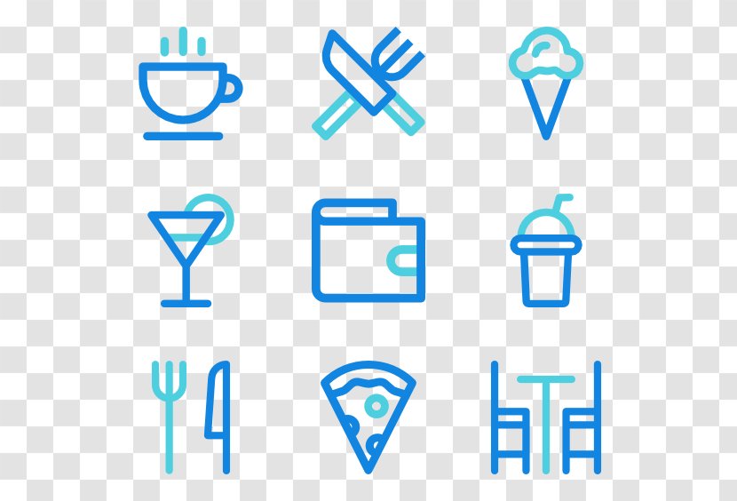 Restaurant Clip Art Icon Design Food - Blue - Beverages Transparent PNG