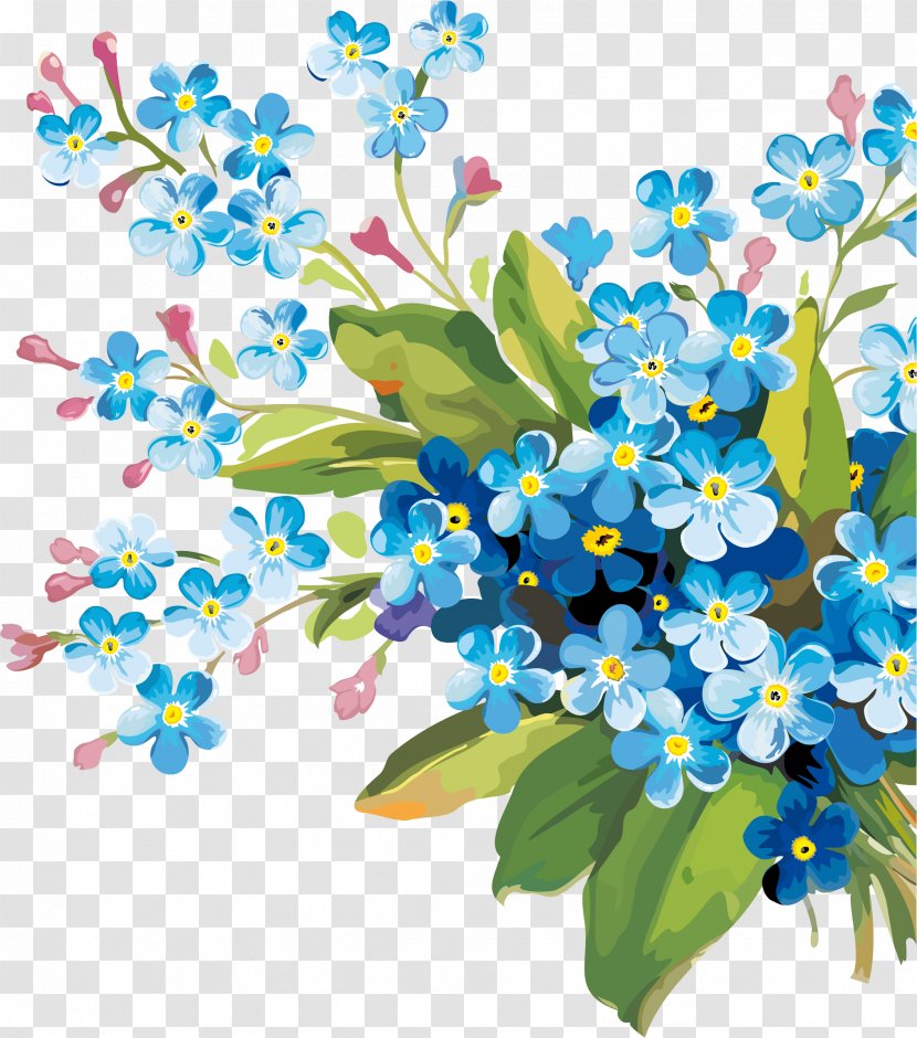 Flower Plant Forget-me-not Branch Flowering - Borage Family - Wildflower Transparent PNG