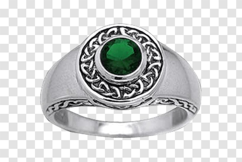 Emerald Claddagh Ring Celtic Knot Jewellery - Gemstone Transparent PNG