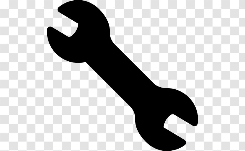Thumb Black And White Silhouette - Adjustable Spanner - Tool Transparent PNG