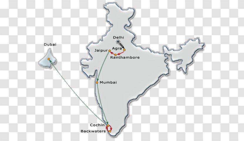 Water Mark Nepali Language Travel Itinerary Map - South India - Dubai Travels Agency Transparent PNG