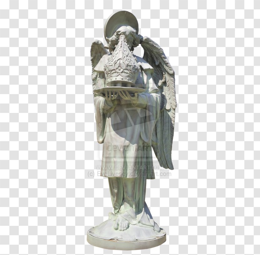 Statue Angel With The Crown Of Thorns Sculpture Figurine Transparent PNG