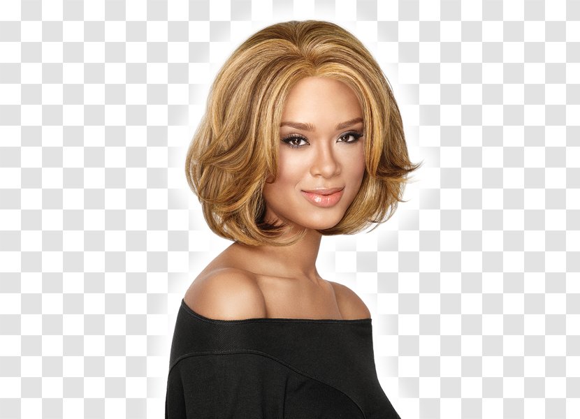 Blond Lace Wig Bangs Hair - Brown Transparent PNG