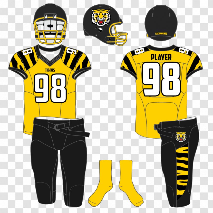 Jersey Hamilton Tiger-Cats Uniform American Football - Black Transparent PNG