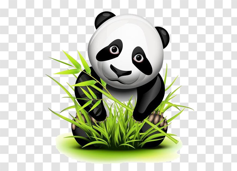 Giant Panda Bamboo Royalty-free Drawing - Eating - Cartoon Eat Transparent PNG