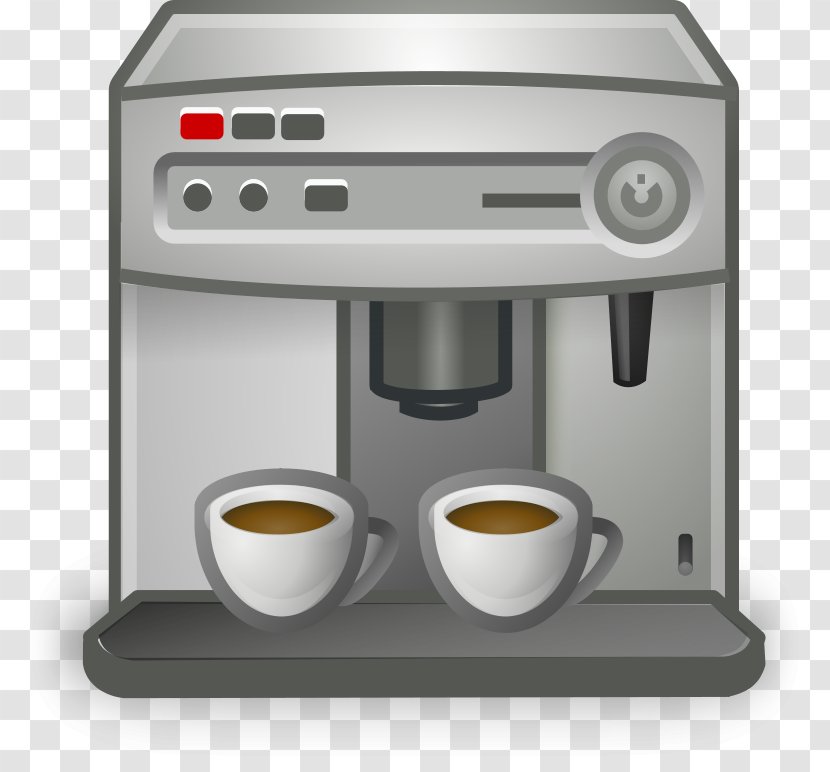Coffeemaker Espresso Cafe - Coffee Vending Machine - Cartoon Maker And Two Cups Of Transparent PNG