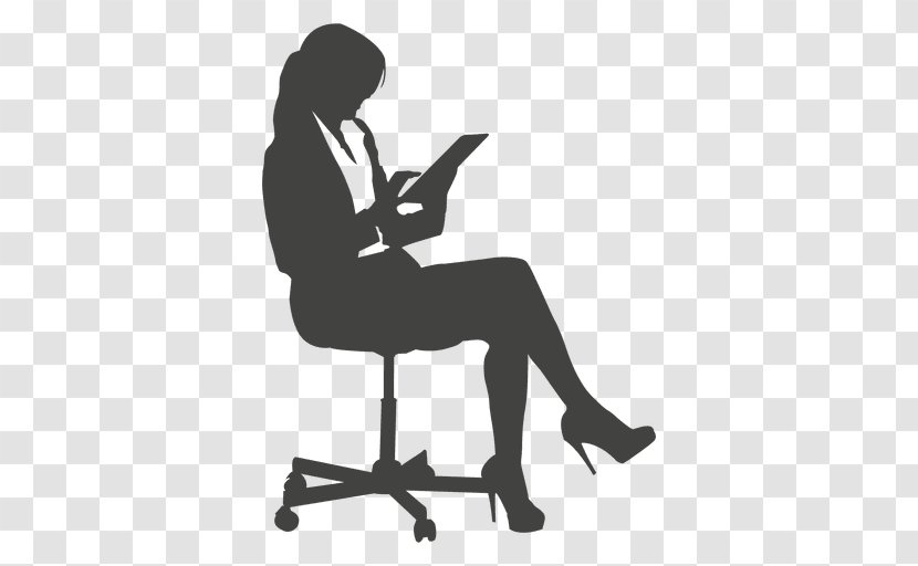 Silhouette Office Lady Clip Art - Flower - Tab Vector Transparent PNG