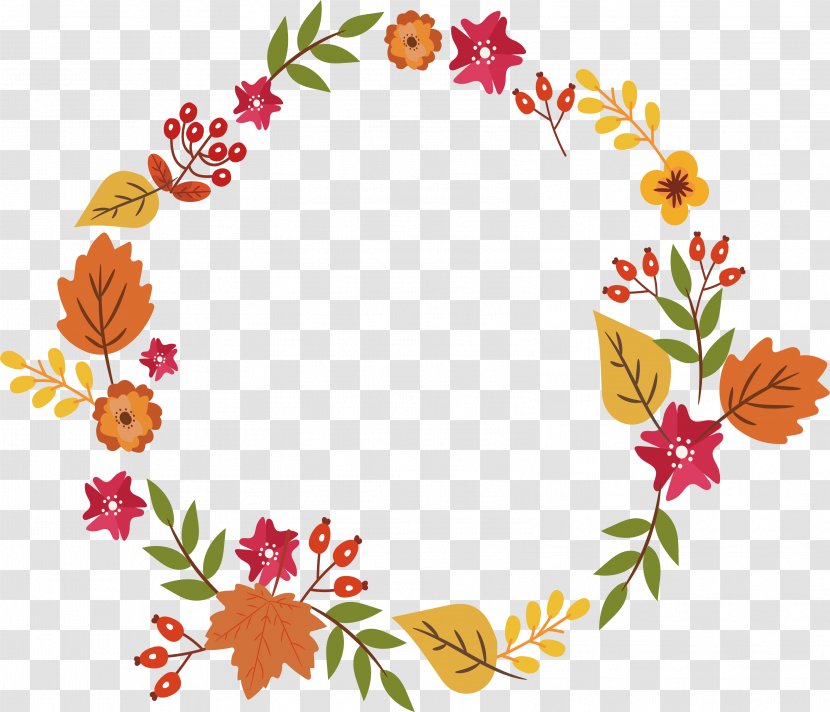 Floral Design Leaf Garland - Flora - Colorful Autumn Leaves Transparent PNG