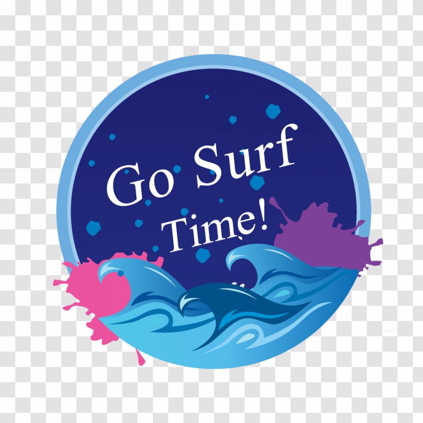 Surfing Circle Wind Wave - Logo - Blue Round Label Transparent PNG