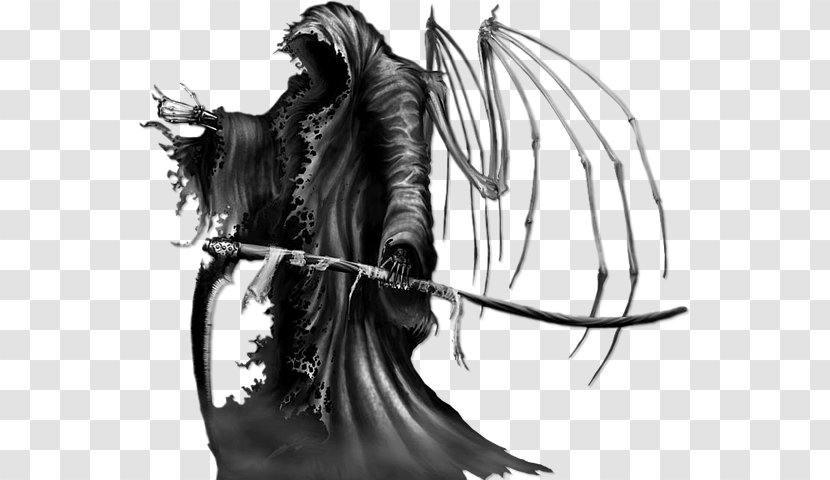 Death Clip Art - Monochrome - Grim Reaper Transparent PNG