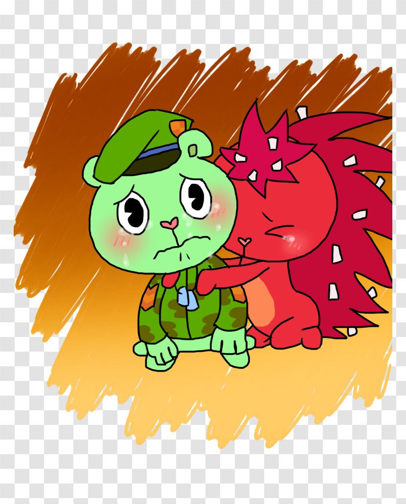 Flippy Lumpy Cuddles Art Without A Hitch - Happy Tree Friends Coloring Pages Transparent PNG