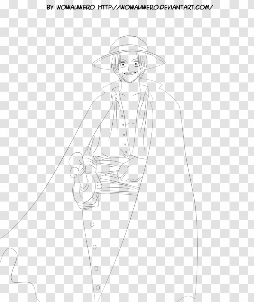 Drawing Line Art Finger Sketch - Clothing - Shanks One Piece Transparent PNG