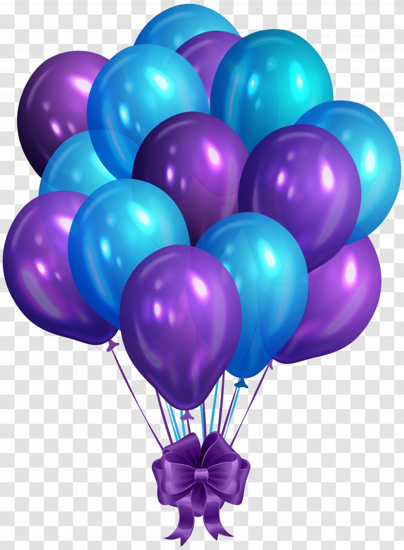 Balloon Blue Clip Art - Cluster Ballooning - Purple Bunch Of Balloons Image Transparent PNG