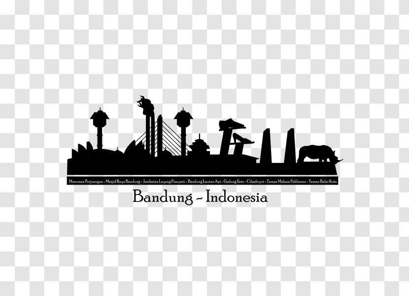 Bandung Silhouette - Poster - Skyline Vector Transparent PNG
