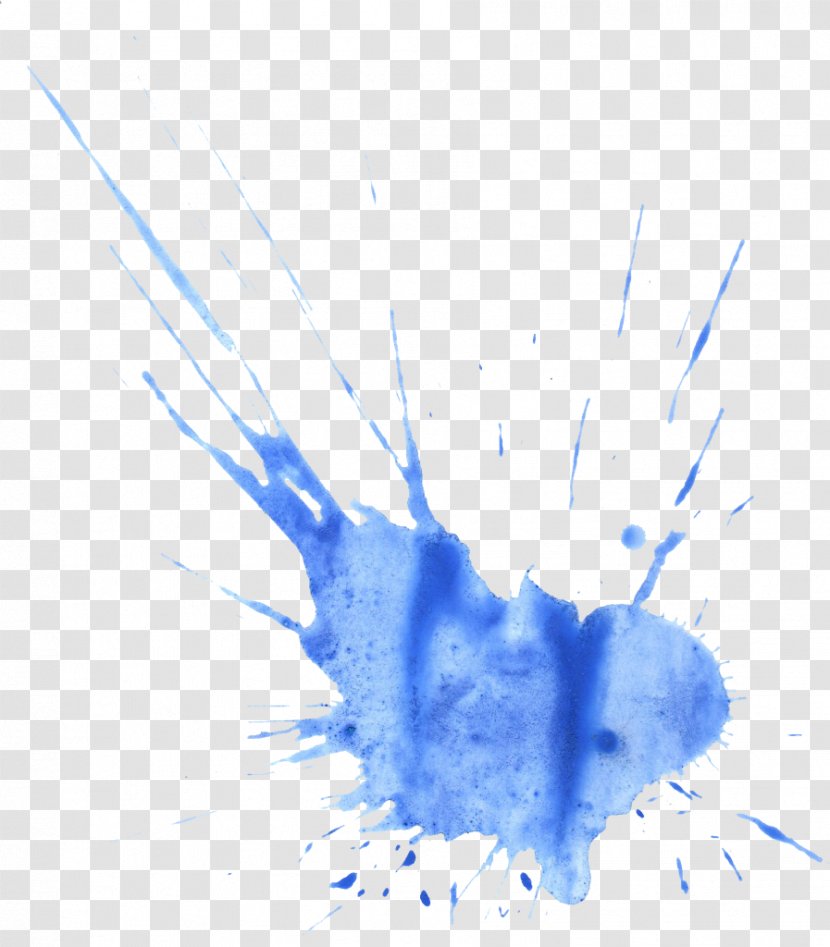 Watercolor Painting Blue - Organism Transparent PNG