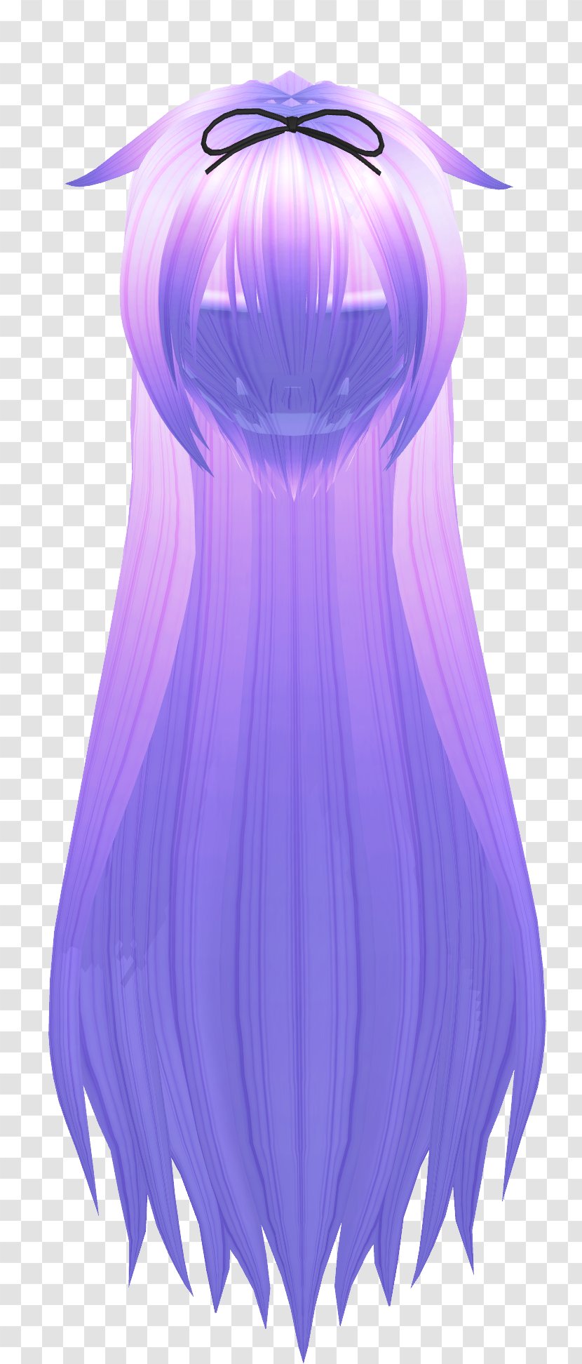 Long Hair MikuMikuDance Purple Afro-textured - Updo Transparent PNG
