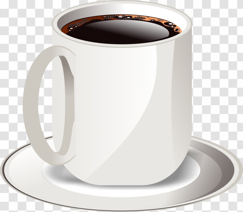Coffee Cup Cafe Drink - Tableware - Vector Hand-painted Transparent PNG