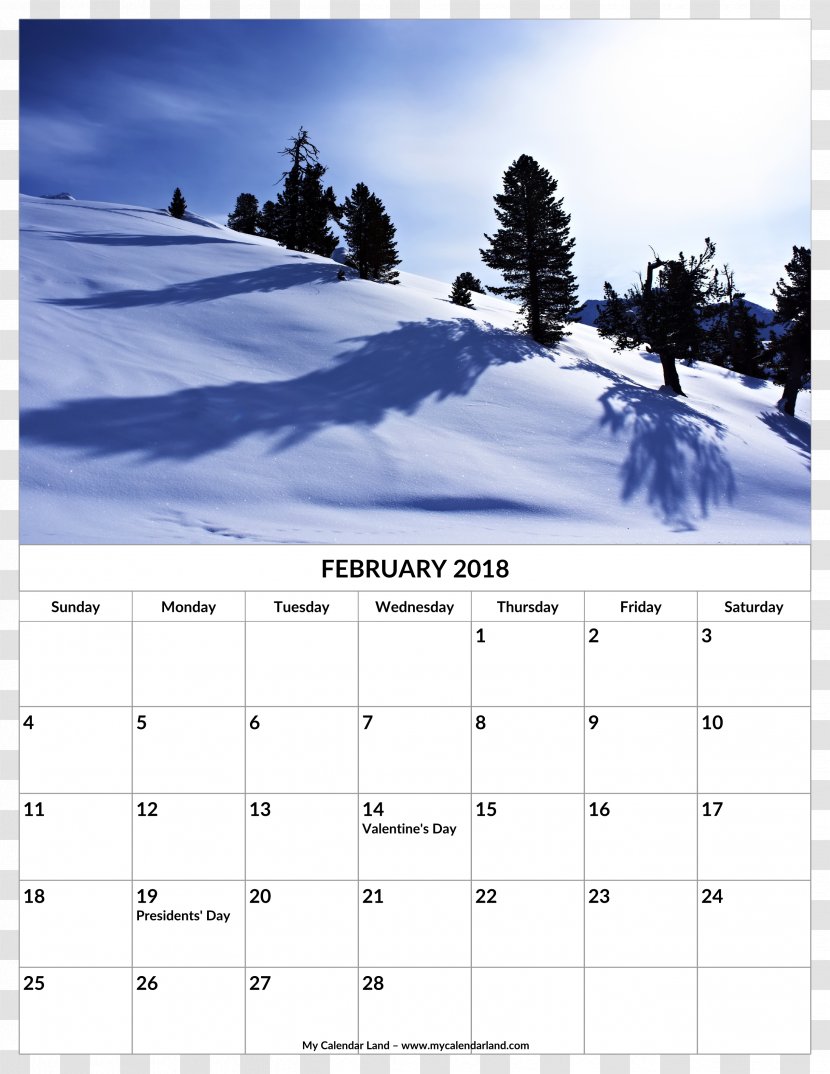 Calendar Date 0 Winter Month - 2018 Transparent PNG
