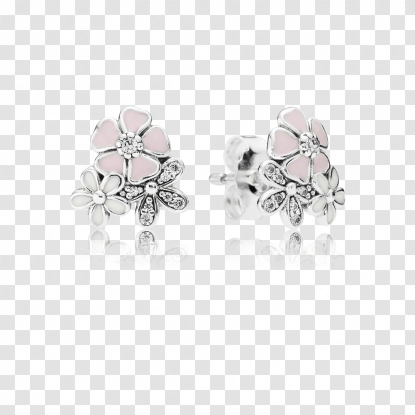 Pandora Poetic Blooms Stud Earrings 290686ENMX Radiant Elegance Jewellery - Earring Transparent PNG