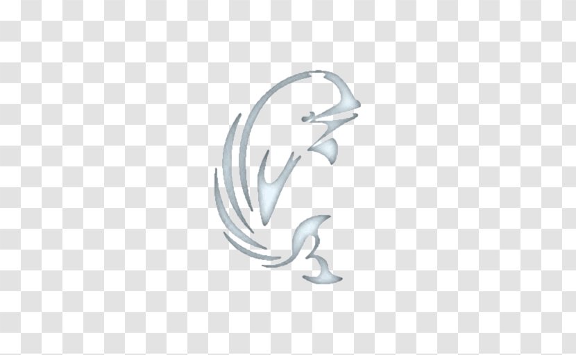 Marine Mammal Body Jewellery Font - White - Design Transparent PNG