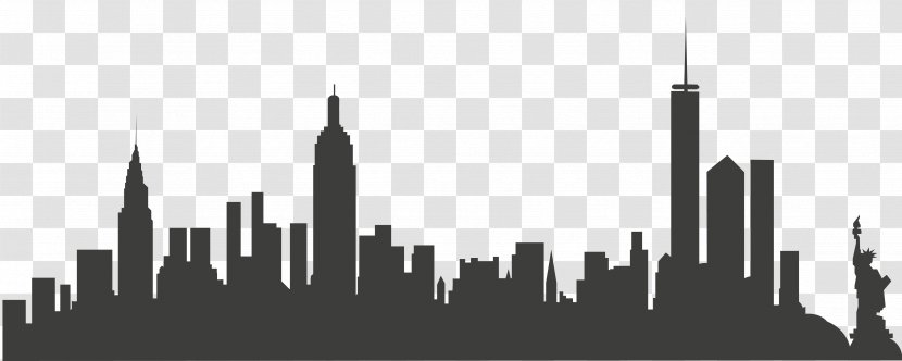 New York City Skyline Clip Art - Silhouette Transparent PNG