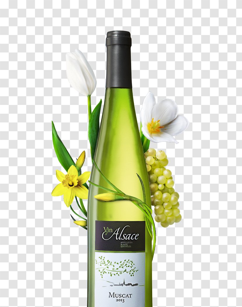 White Wine Muscat D'Alsace Alsace - Bottle Transparent PNG