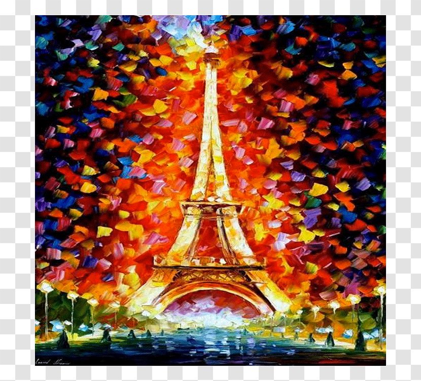 Eiffel Tower Oil Painting Art Transparent PNG