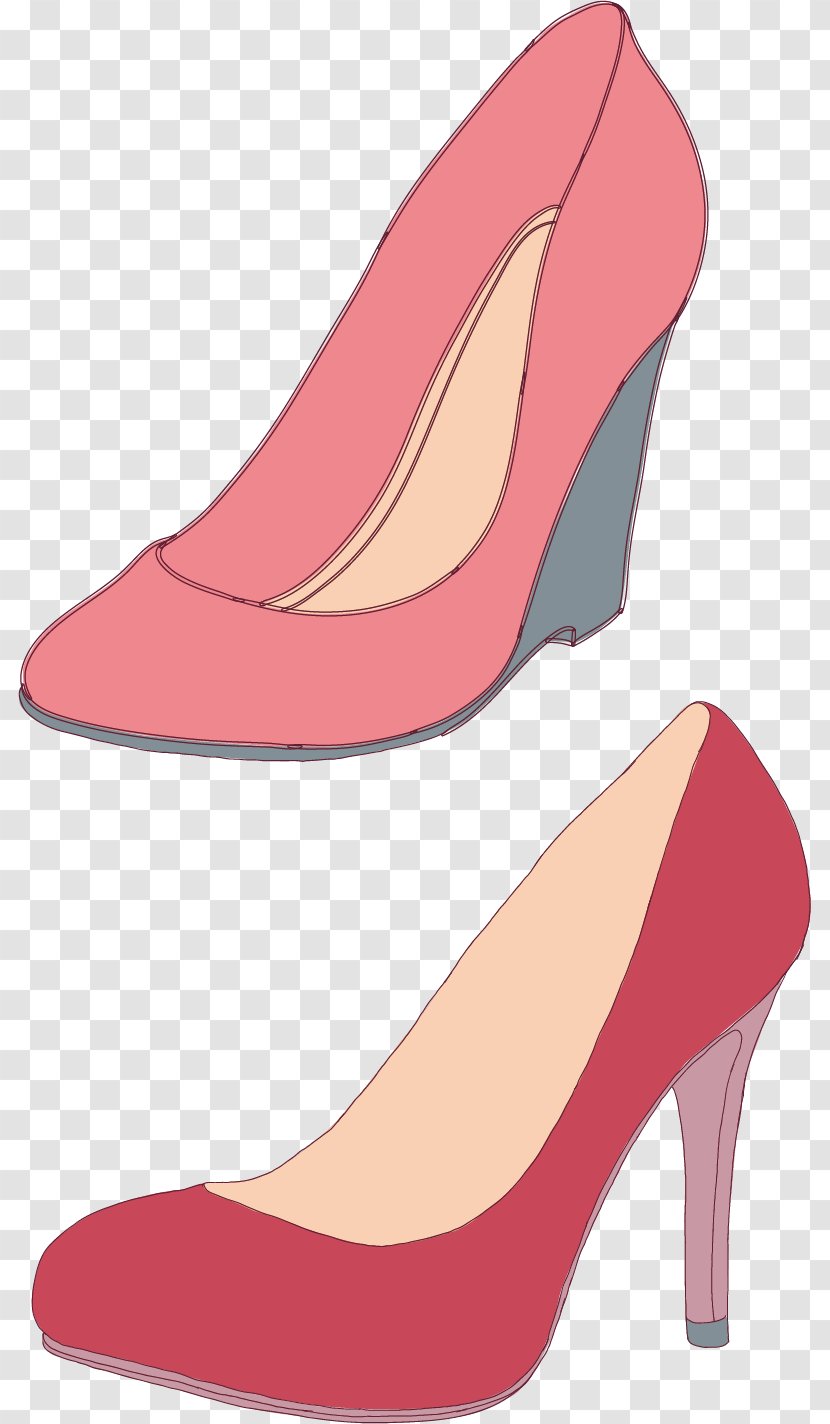 Slipper High-heeled Footwear Shoe - Flower - Creative Element Vector Painted High Heels Shoes Transparent PNG