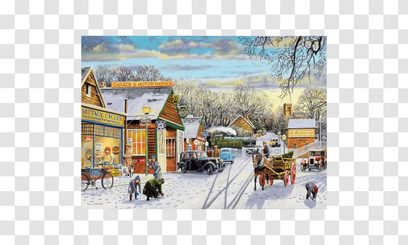 Jigsaw Puzzles Painting Artist - Town Transparent PNG