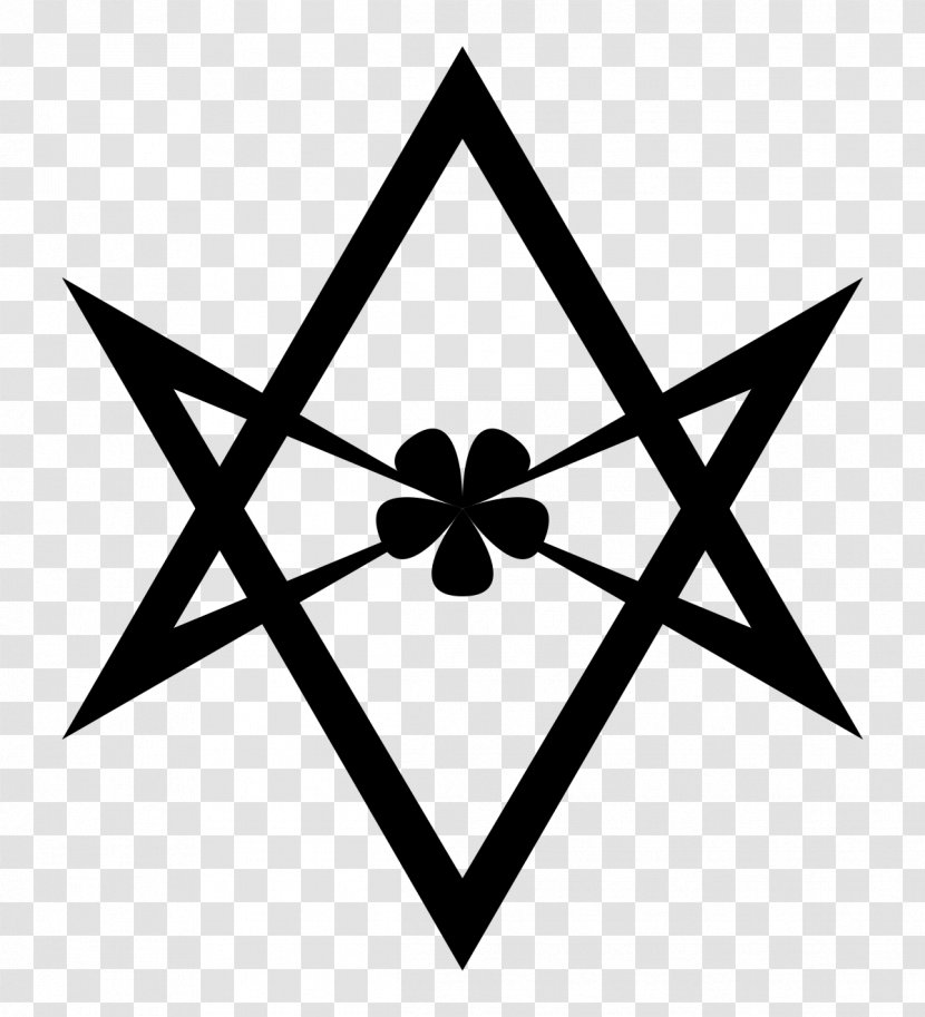 Unicursal Hexagram Thelema Symbol Religion - Black And White - Fantasy Women Transparent PNG