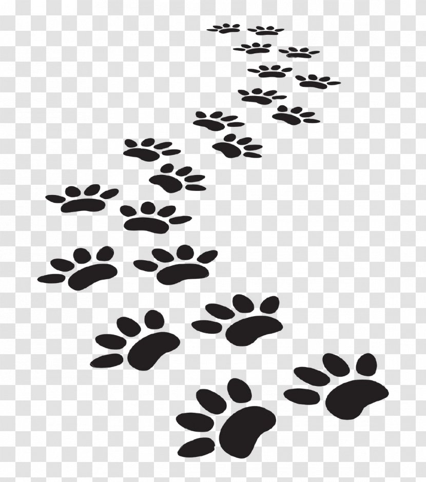 Dog Cat Paw Printing Clip Art - Monochrome - Paws Transparent PNG