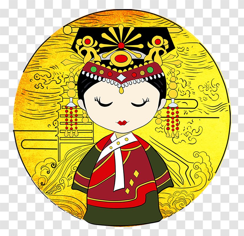 Qing Dynasty Cartoon Illustration Gege Image - Geisha - February 29 De Transparent PNG