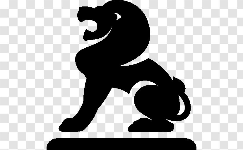 Sculpture Statue - Black And White - Lion Transparent PNG