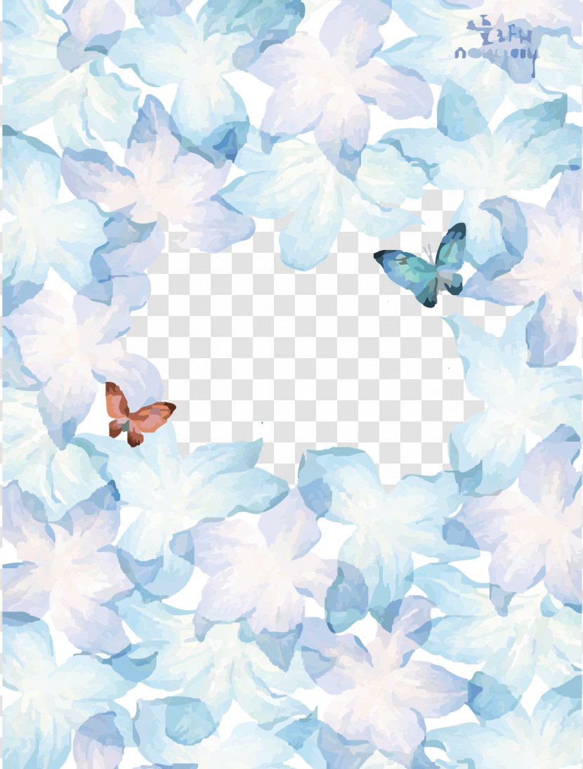 Watercolor Painting Drawing Royalty-free - Azure - Ink Butterfly Dream Background Transparent PNG