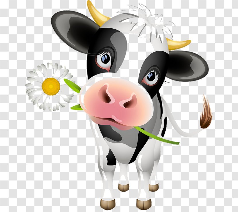 Holstein Friesian Cattle Highland Calf Angus Beef - Working Animal - Cow Cartoon Dairy Transparent PNG