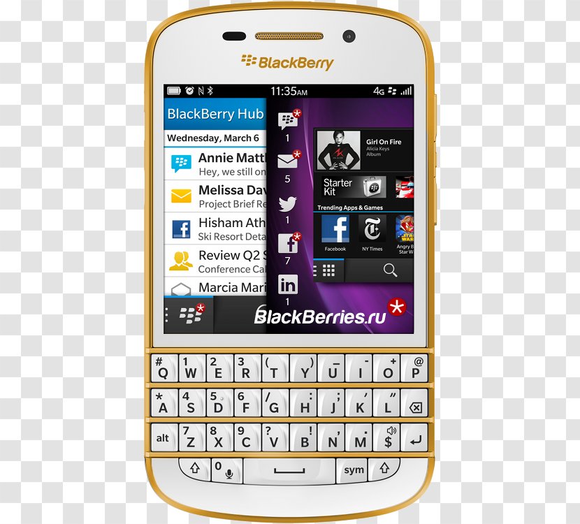 BlackBerry Z10 Smartphone 4G 10 QWERTY - Qwerty Transparent PNG