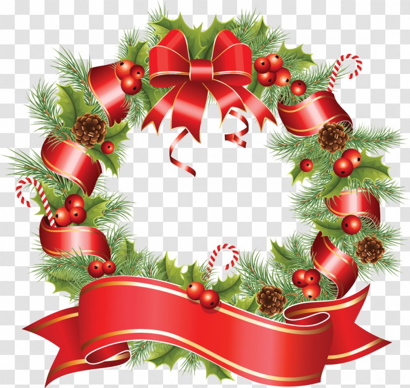 Christmas Picture Frames Wreath Clip Art - Conifer Transparent PNG
