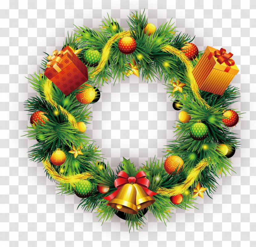 Christmas Decoration Wreath Clip Art - Garland - New Year Transparent PNG
