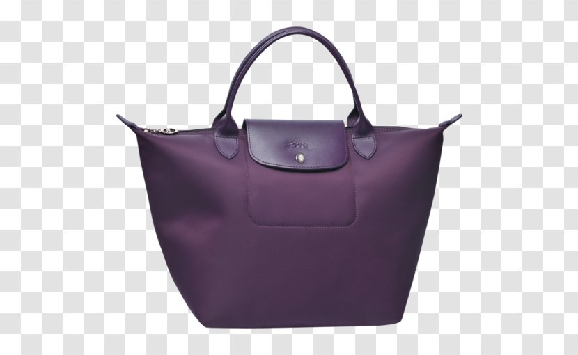 Longchamp Handbag Tote Bag Snap Fastener - Purple - Mulberry Transparent PNG