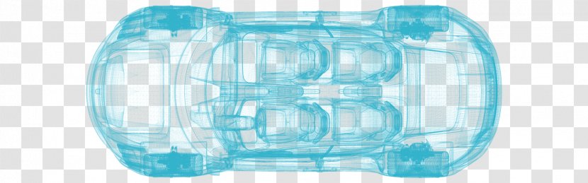 Porsche Mission E Sports Car 911 - Aqua - Top View Transparent PNG