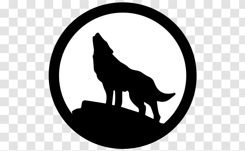 Gray Wolf Stencil Drawing Moon Clip Art - Monochrome Photography Transparent PNG